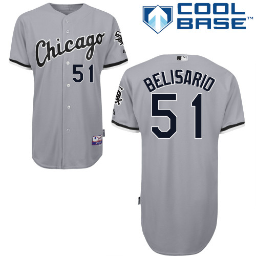 Ronald Belisario #51 MLB Jersey-Chicago White Sox Men's Authentic Road Gray Cool Base Baseball Jersey